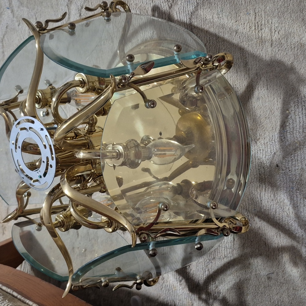 Vintage Gold and Glass Ceiling Light